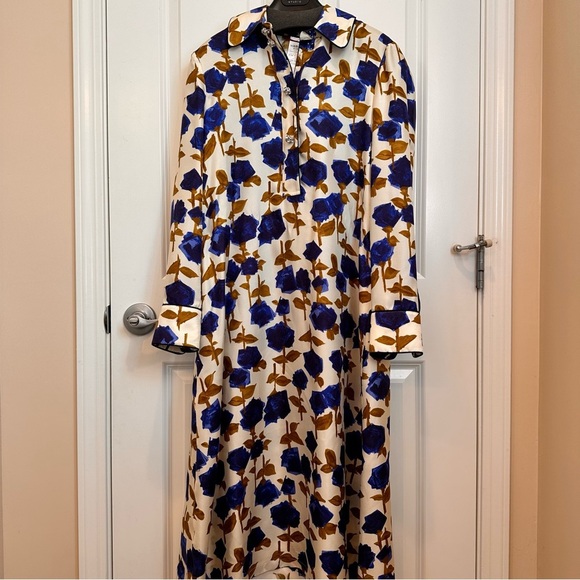 NWOT Max Mara Studio Label-cut 100% Silk Straight-line Dress Sz: US4 Spring - Picture 6 of 16